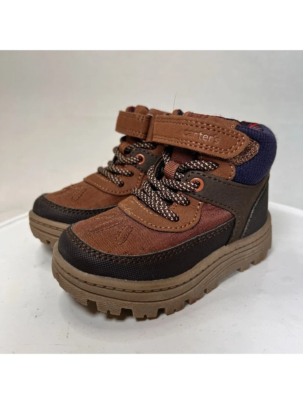 Toddler Boys CARTER'S CYRUS Brown Blue Ankle Boots Shoes 6
